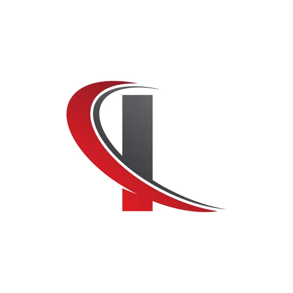 Lettre initiale I logo rouge swoosh — Image vectorielle