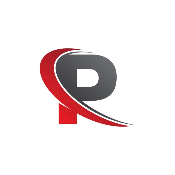 Pierwsza litera P czerwonym logo swoosh — Wektor stockowy