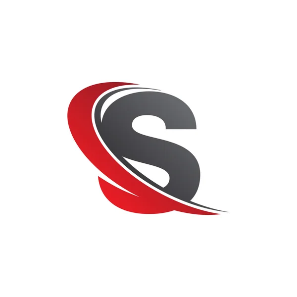 Anfangsbuchstaben s swoosh rotes Logo — Stockvektor