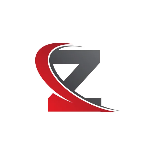 Eerste letter Z swoosh rood logo — Stockvector