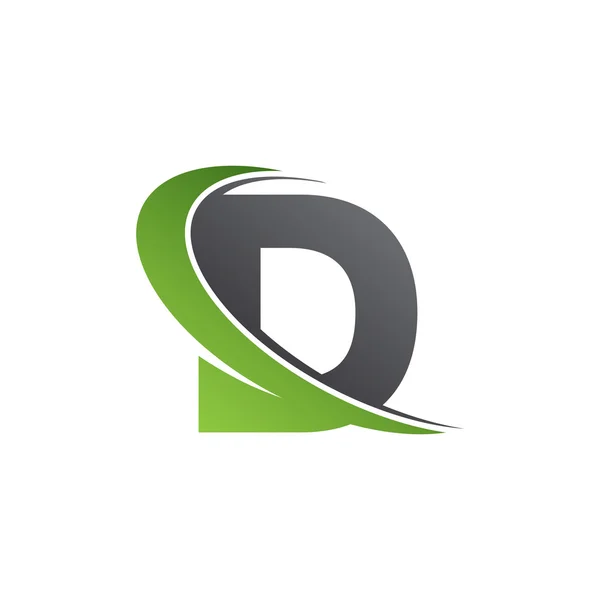 Eerste letter D swoosh green-logo — Stockvector