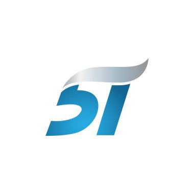 51 numara swoosh tasarım şablonu logo mavi gri