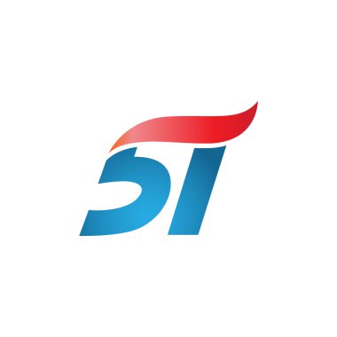 51 numara swoosh tasarım şablonu logo mavi kırmızı