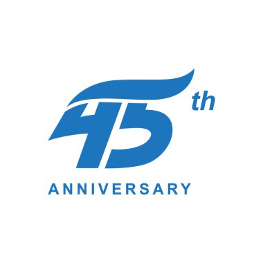 45th anniversary wave logo blue clipart