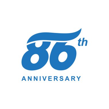 86 yıldönümü wave logosu mavi