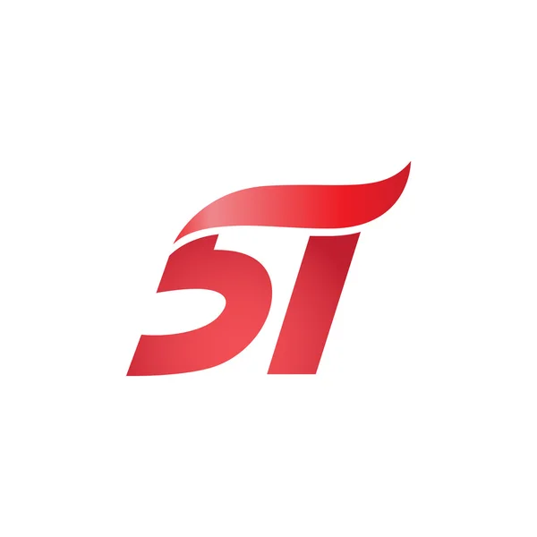 Номер 51 swoosh волна дизайн шаблона логотипа красный — стоковый вектор