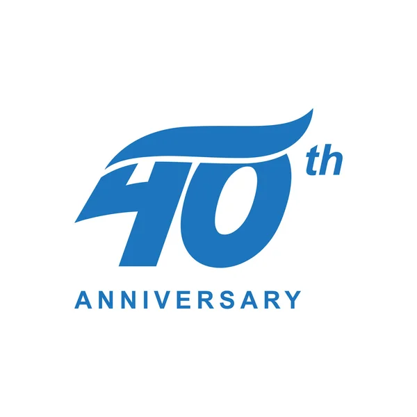 40e verjaardag Golf logo blauw — Stockvector