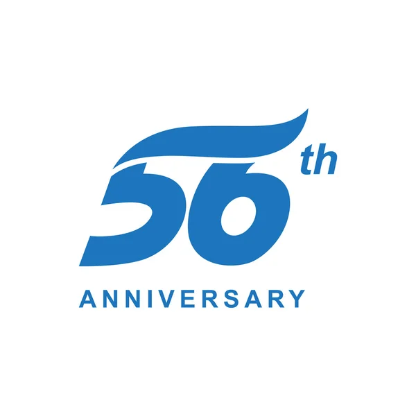 56e Golf verjaardagslogo blauw — Stockvector