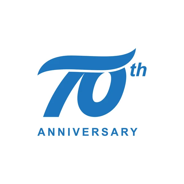 Logo vague 70e anniversaire bleu — Image vectorielle