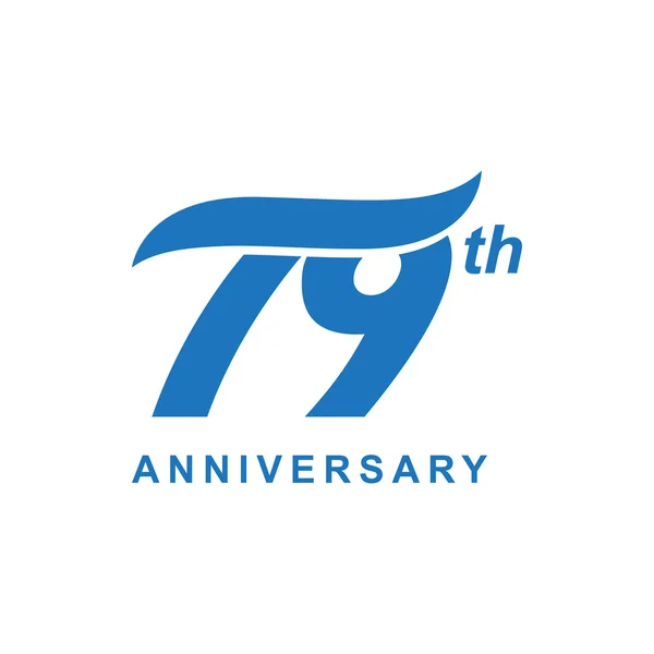 79º aniversario ola logo azul — Archivo Imágenes Vectoriales