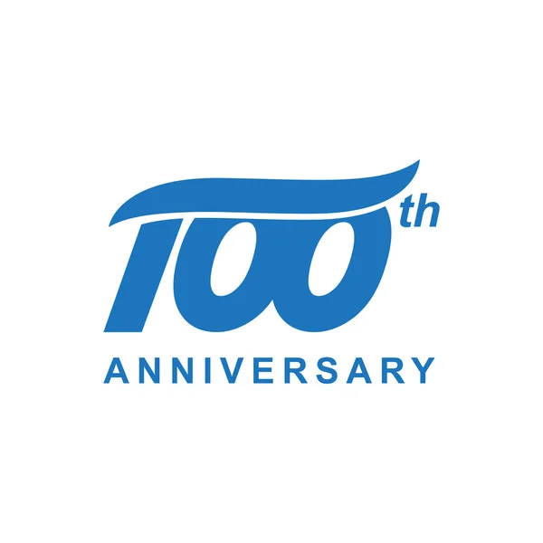 100. Jahrestag Welle logo blau — Stockvektor