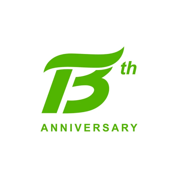 Groene golf logo 13e verjaardag — Stockvector
