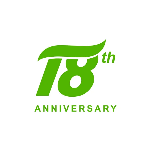 18 aniversario ola logo verde — Archivo Imágenes Vectoriales