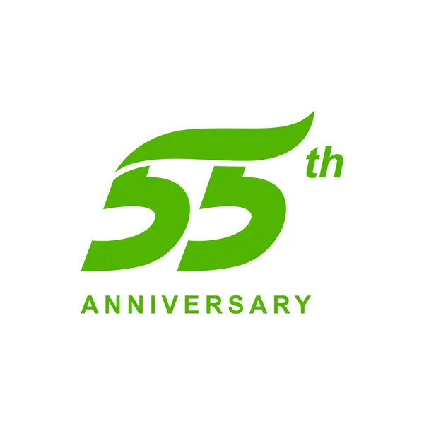Logo vague 55e anniversaire vert — Image vectorielle
