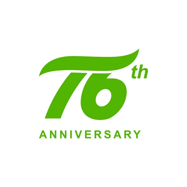 76º aniversario ola logo verde — Archivo Imágenes Vectoriales