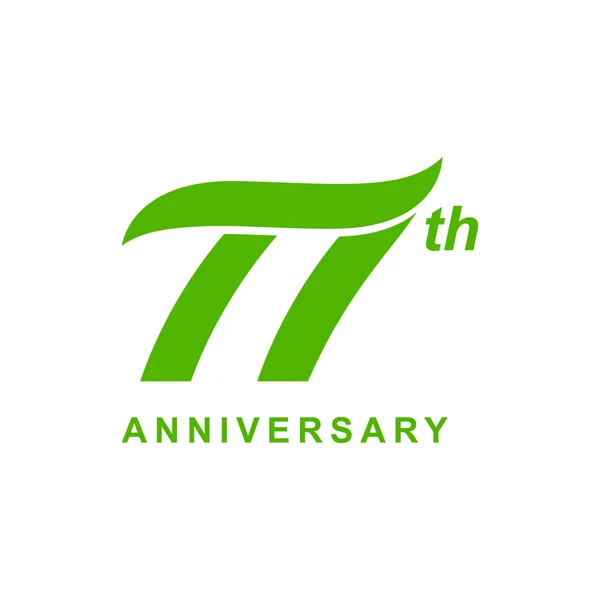 Logo vague 77e anniversaire vert — Image vectorielle