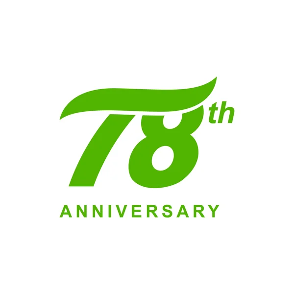 78º aniversario ola logo verde — Archivo Imágenes Vectoriales