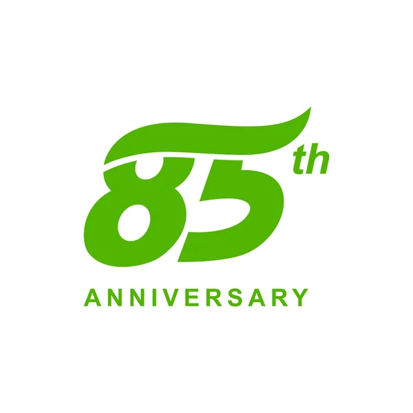 85η επέτειο κύμα πράσινο λογότυπο — Διανυσματικό Αρχείο