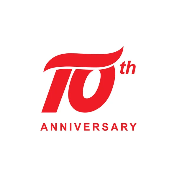 10º aniversario ola logo rojo — Archivo Imágenes Vectoriales