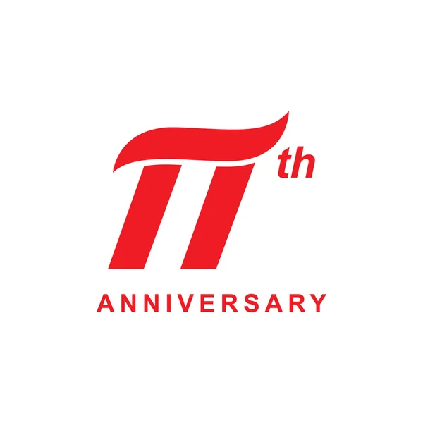 11º aniversario ola logo rojo — Archivo Imágenes Vectoriales