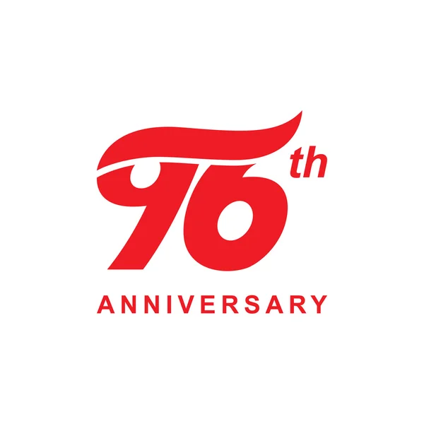 96º aniversario ola logo rojo — Archivo Imágenes Vectoriales