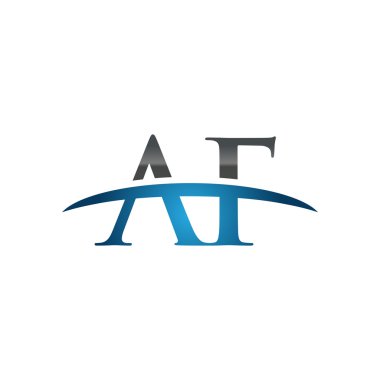 İlk harf Af mavi swoosh logosu