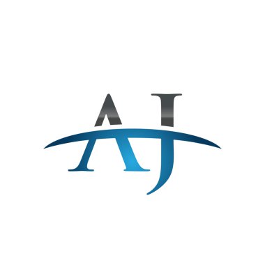 İlk harf Aj mavi swoosh logosu