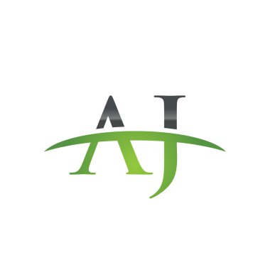 İlk harf Aj yeşil swoosh logo logo swoosh