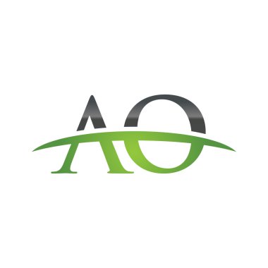 İlk harf Ao yeşil swoosh logo logo swoosh