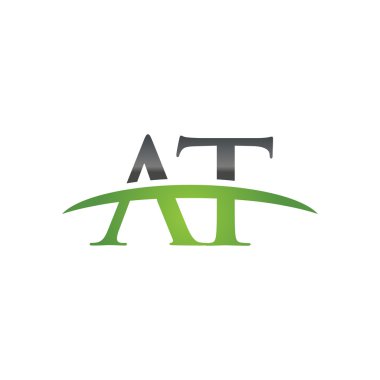 Yeşil ilk harfi swoosh logo logo swoosh