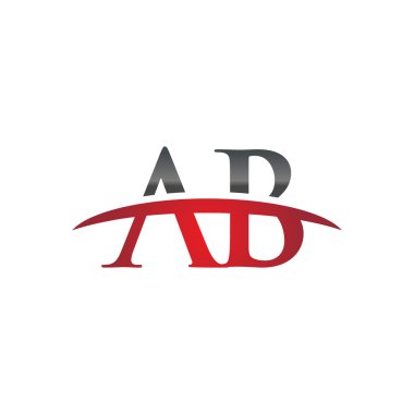 İlk mektubu Ab red swoosh logo logo swoosh