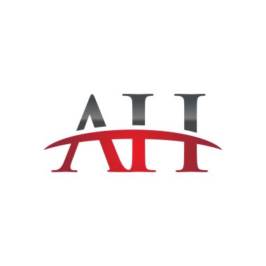 İlk mektup Ah red swoosh logo logo swoosh