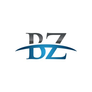 İlk harf Bz mavi swoosh logo logo swoosh