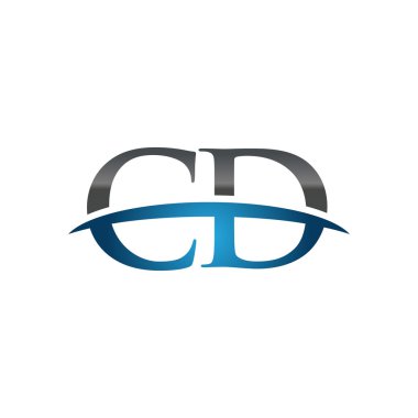 İlk harfini Cd mavi swoosh logo logo swoosh