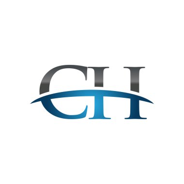 İlk harfi Ch mavi swoosh logo logo swoosh