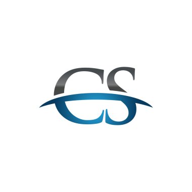 İlk harf Cs mavi swoosh logo logo swoosh