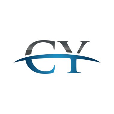 İlk harf Cy mavi swoosh logo logo swoosh