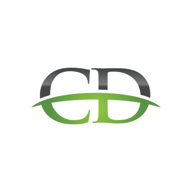 İlk harfini Cd yeşil swoosh logo logo swoosh