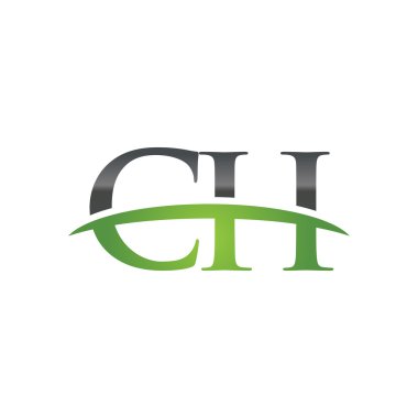 İlk harfi Ch yeşil swoosh logo logo swoosh