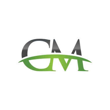 İlk harf Cm yeşil swoosh logo logo swoosh