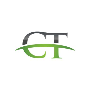 İlk harf Ct yeşil swoosh logo logo swoosh