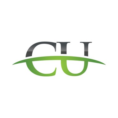 İlk harf Cu yeşil swoosh logo logo swoosh