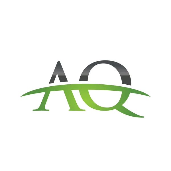 首字母 Aq 绿色耐克标志耐克标志 — 图库矢量图片