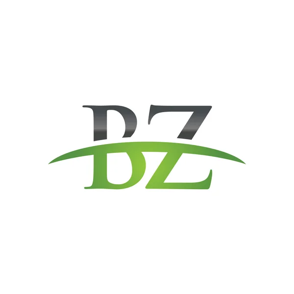 Letra inicial BZ verde swoosh logo swoosh logo — Archivo Imágenes Vectoriales