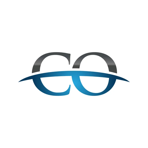 İlk harf Ca mavi swoosh logo logo swoosh — Stok Vektör
