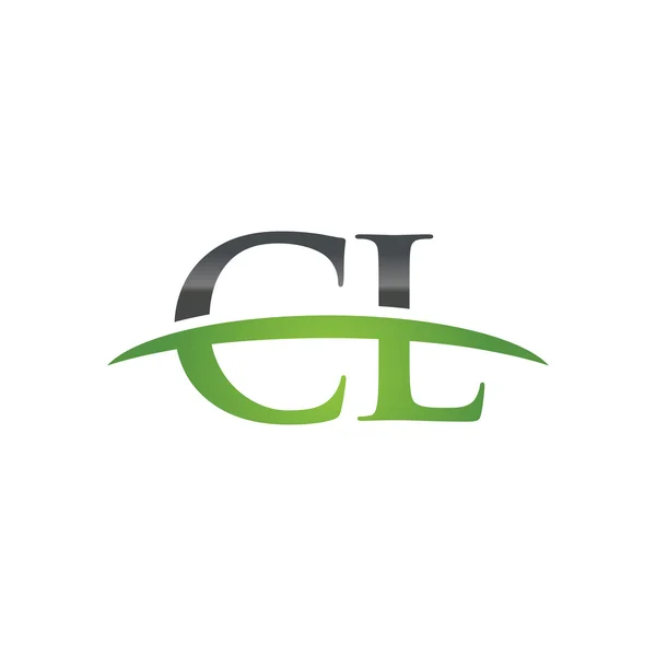 Початкова літера CL зелений флеш логотип флеш логотип — стоковий вектор