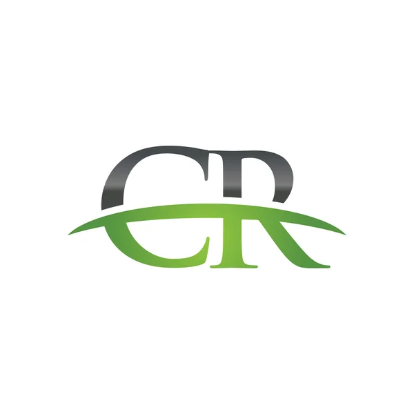 Lettre initiale CR vert logo swoosh logo swoosh — Image vectorielle