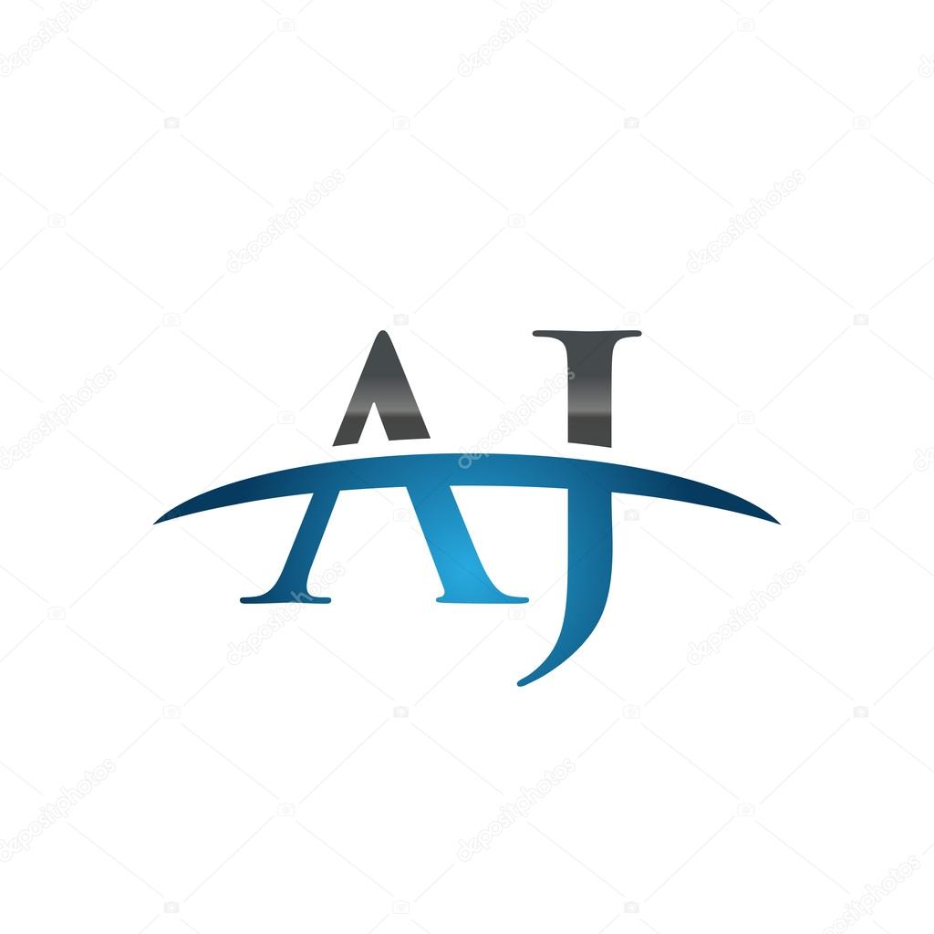 Initial Letter Aj Blue Swoosh Logo Stock Vector C Ariefpro 113773424