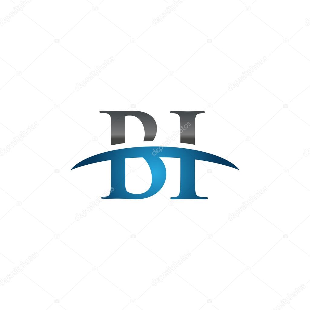 Initial letter BI with swoosh logo template