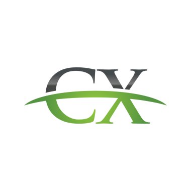 İlk harf Cx yeşil swoosh logo logo swoosh